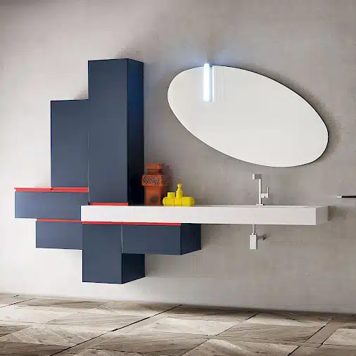 JACANA JA35 - Mobile luxury arredo bagno L.255 cm personalizzabile COMPAB