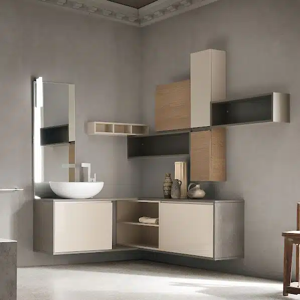 JACANA JA41 - Mobile luxury arredo bagno L.142+190 cm personalizzabile COMPAB