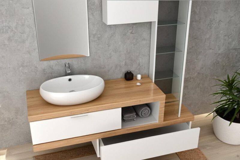 Compab B201 84 Mobile arredo bagno design L.165 cm - immagine 2