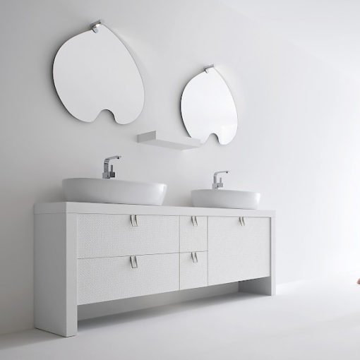 BB1 - Mobile arredo bagno design doppio lavabo L.177 cm personalizzabile COMPAB