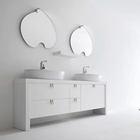 BB1 - Mobile arredo bagno design doppio lavabo L.177 cm personalizzabile COMPAB