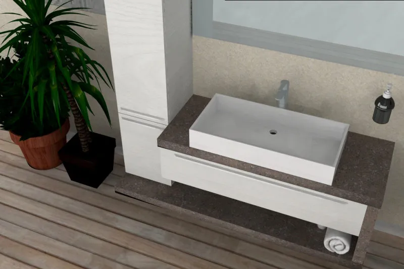 B201 83 – Mobile arredo bagno design L.146 cm personalizzabile COMPAB