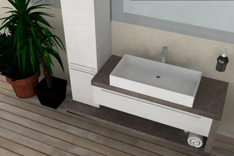 B201 83 – Mobile arredo bagno design L.146 cm personalizzabile COMPAB