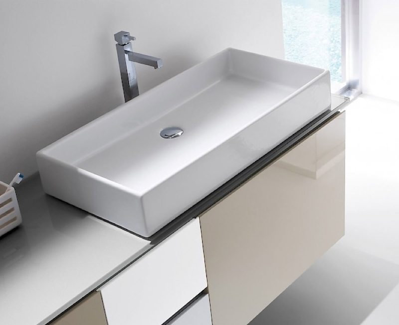 B201 83 – Mobile arredo bagno design L.146 cm personalizzabile COMPAB