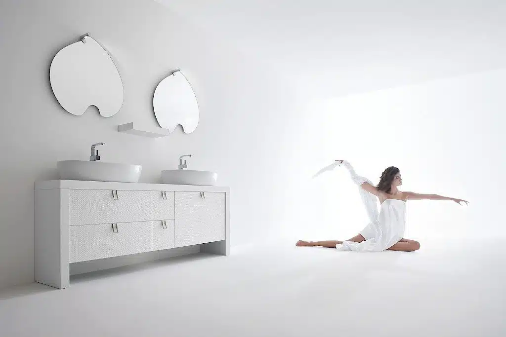 BB1 - Mobile arredo bagno design doppio lavabo L.177 cm personalizzabile COMPAB