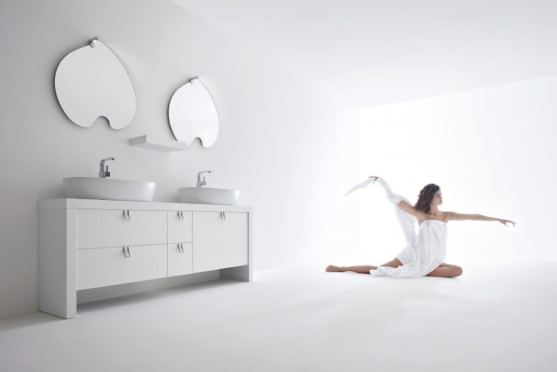 BB1 - Mobile arredo bagno design doppio lavabo L.177 cm personalizzabile COMPAB