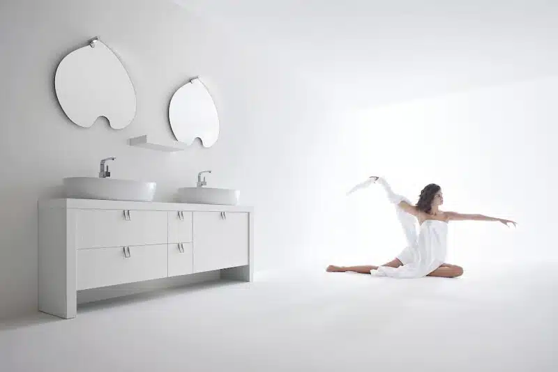 BB1 - Mobile arredo bagno design doppio lavabo L.177 cm personalizzabile COMPAB