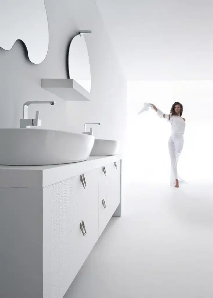 BB1 - Mobile arredo bagno design doppio lavabo L.177 cm personalizzabile COMPAB
