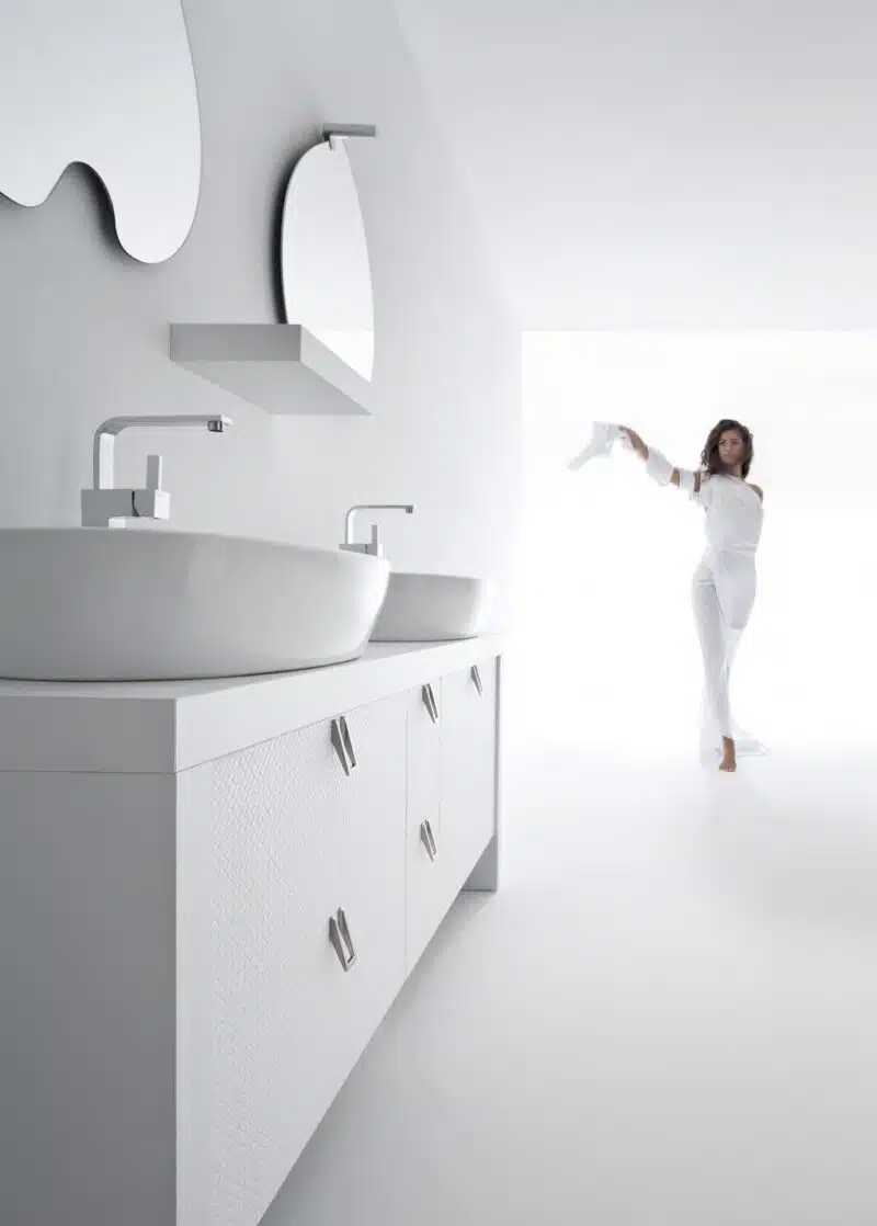 BB1 - Mobile arredo bagno design doppio lavabo L.177 cm personalizzabile COMPAB