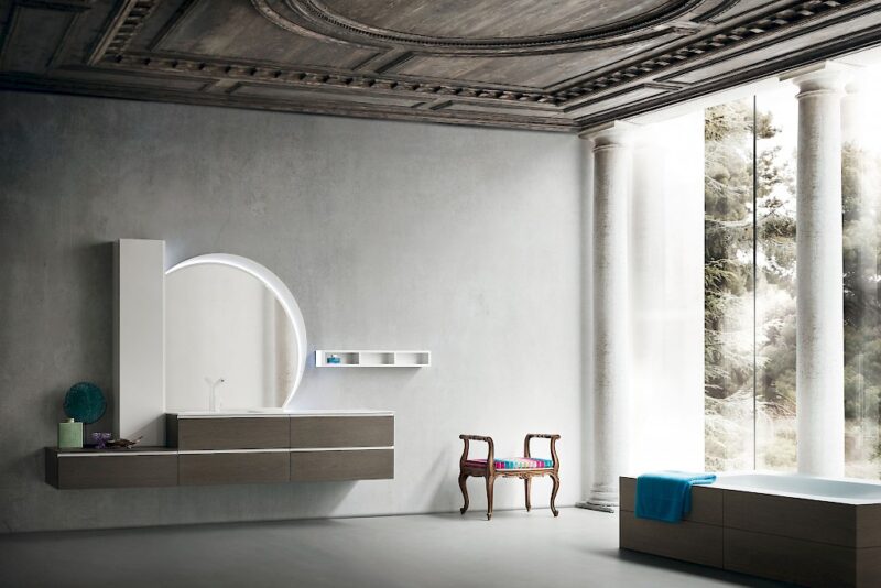 JACANA JA23 - Mobile luxury arredo bagno L.256+95 cm personalizzabile COMPAB
