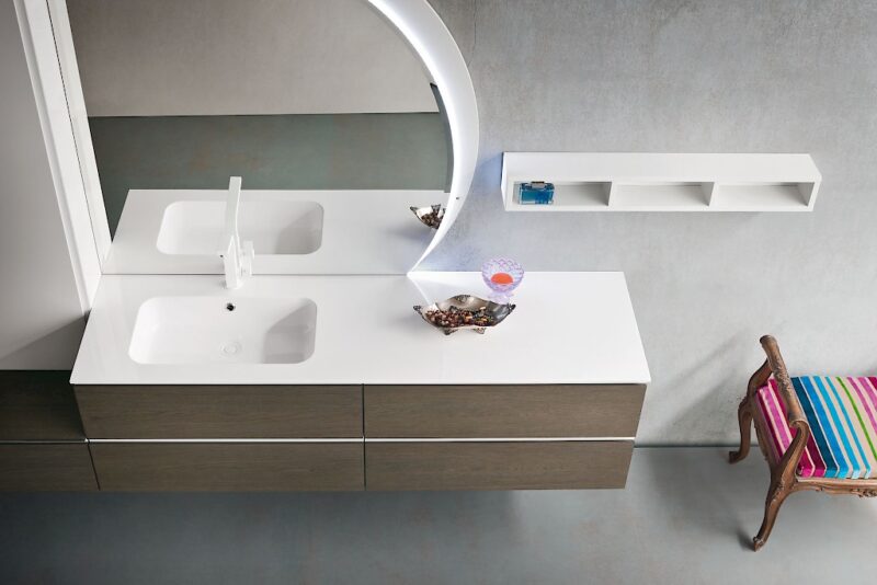 JACANA JA23 - Mobile luxury arredo bagno L.256+95 cm personalizzabile COMPAB