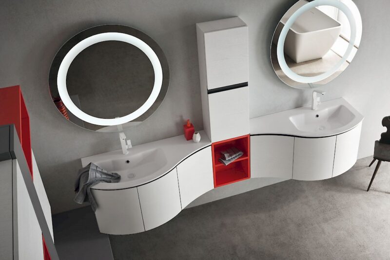 JACANA JA31 - Mobile luxury arredo bagno L.247+216 cm personalizzabile COMPAB