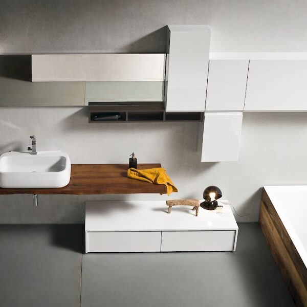 JACANA JA32 - Mobile luxury arredo bagno L.170+165 cm personalizzabile COMPAB