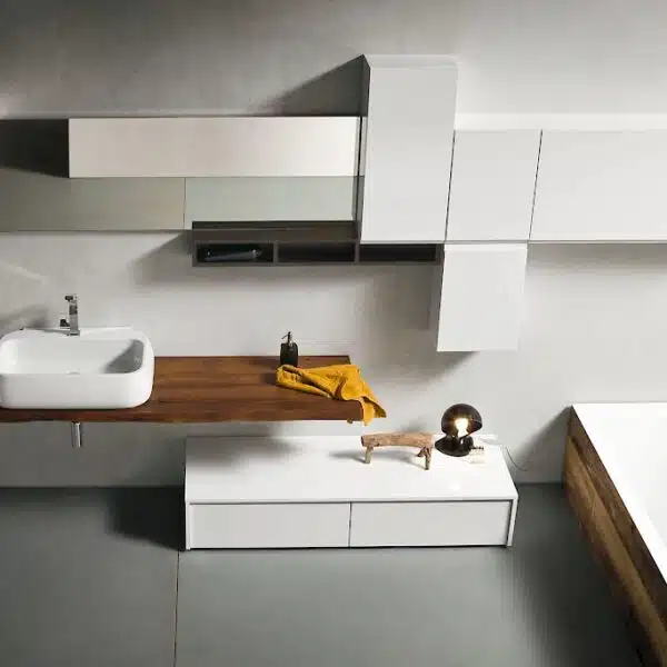 JACANA JA32 - Mobile luxury arredo bagno L.170+165 cm personalizzabile COMPAB