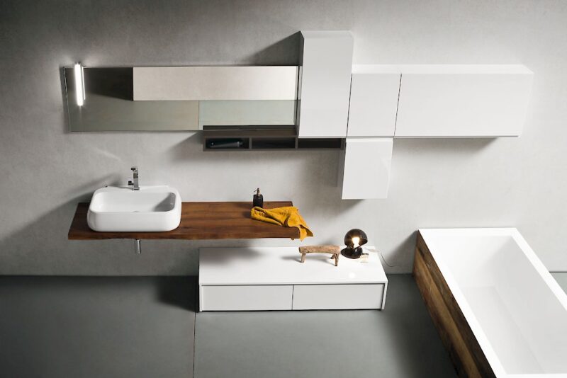 JACANA JA32 - Mobile luxury arredo bagno L.170+165 cm personalizzabile COMPAB