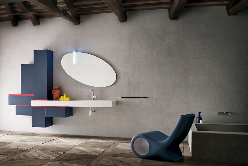 JACANA JA35 - Mobile luxury arredo bagno L.255 cm personalizzabile COMPAB
