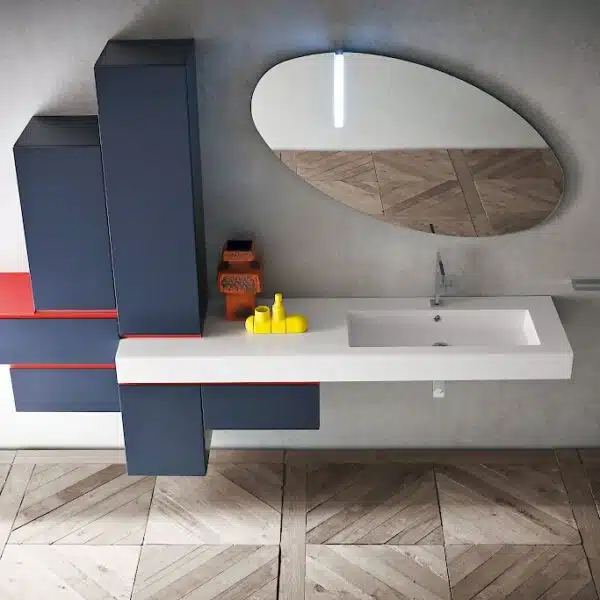 JACANA JA35 - Mobile luxury arredo bagno L.255 cm personalizzabile COMPAB