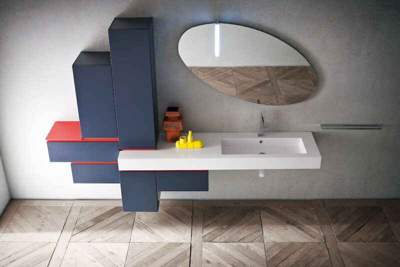 JACANA JA35 - Mobile luxury arredo bagno L.255 cm personalizzabile COMPAB