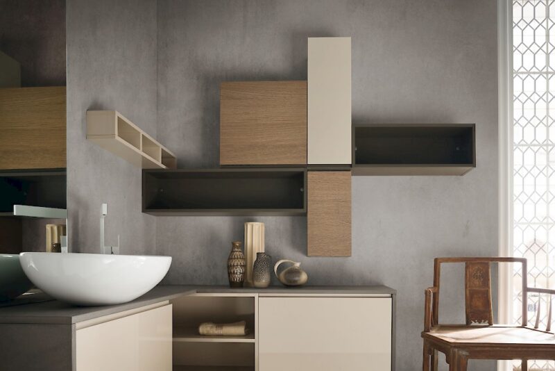 JACANA JA41 - Mobile luxury arredo bagno L.142+190 cm personalizzabile COMPAB