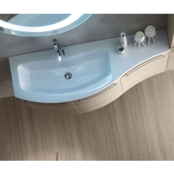 Arcom ELY W705 - Mobile arredo bagno design curvo L.120,5 cm personalizzabile ARCOM