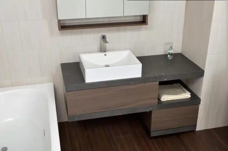 Compab B201 78 - Mobile arredo bagno design in top pietra L.130 cm - foto 2