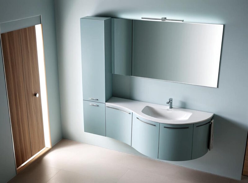 Mobile Bagno Curvo di Design Soul | ARCOM W702 Con Colonna - immagine 2