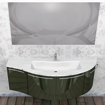 ELY W903 - Mobile arredo bagno design curvo stondato L.156,5 cm personalizzabile ARCOM