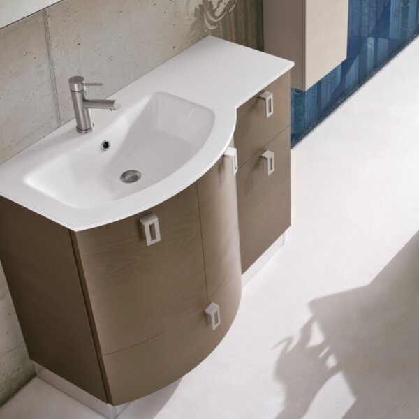 CHEN CN9 – Mobile arredo bagno design curvo L.106 cm personalizzabile COMPAB