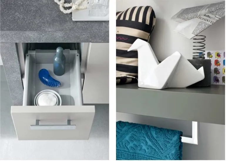 CH19 - Mobile arredo bagno design a terra L.107+90 cm personalizzabile COMPAB