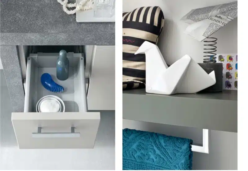 CH19 - Mobile arredo bagno design a terra L.107+90 cm personalizzabile COMPAB