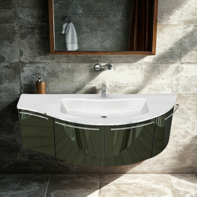 mobile bagno Ely W903 di Arcom, design curvo.
