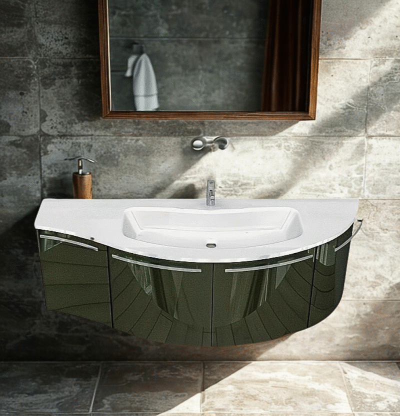 mobile bagno Ely W903 di Arcom, design curvo.