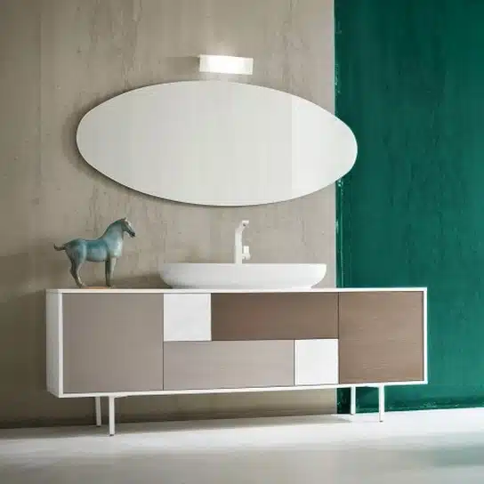 CHEN CN1 - Mobile arredo bagno design a cassetti L.199 cm personalizzabile COMPAB