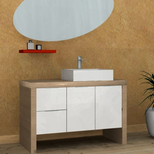 B201 85 - Mobile arredo bagno design L.117 cm personalizzabile COMPAB