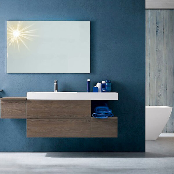 B201 28 - Mobile arredo bagno moderno L.156 cm personalizzabile COMPAB