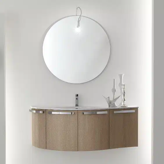 ELY16 - Mobile arredo bagno design curvo L.124 cm personalizzabile ARCOM