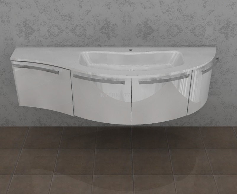ELY W902 - Mobile arredo bagno design curvo L.171 cm personalizzabile ARCOM