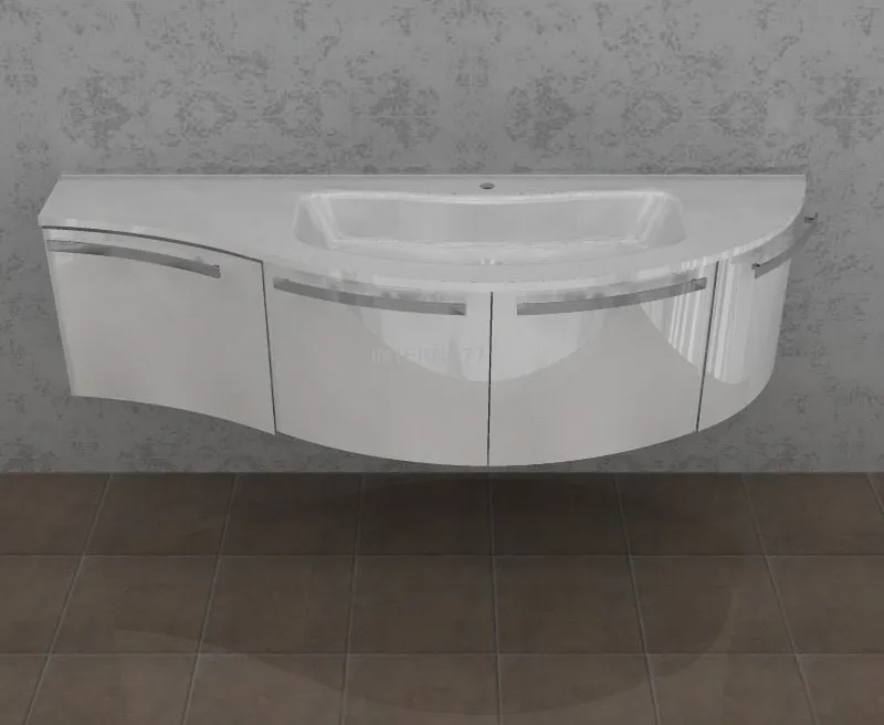 ELY W902 - Mobile arredo bagno design curvo L.171 cm personalizzabile ARCOM