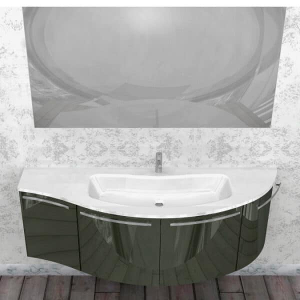 ELY W903 - Mobile arredo bagno design curvo L.156,5 cm personalizzabile ARCOM