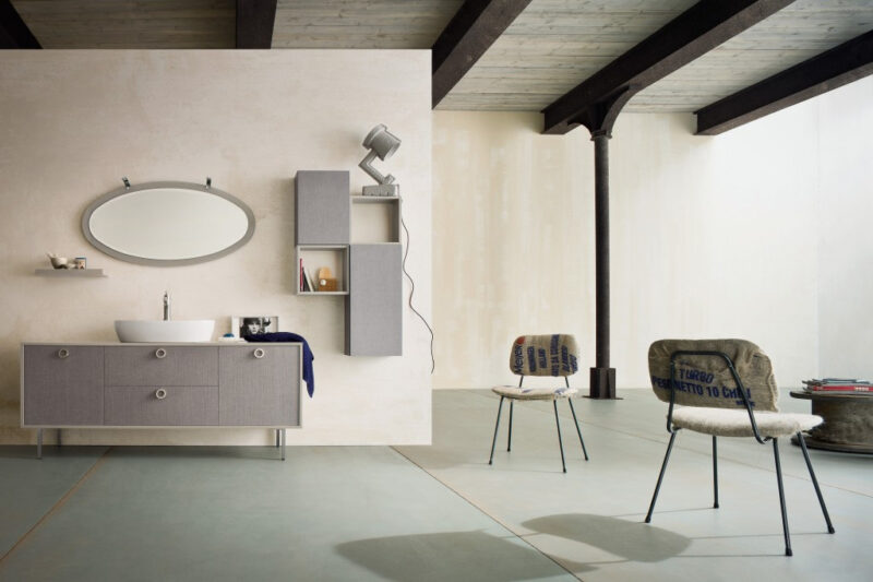 TT15 - Mobile arredo bagno design con finitura L.174 cm personalizzabile COMPAB