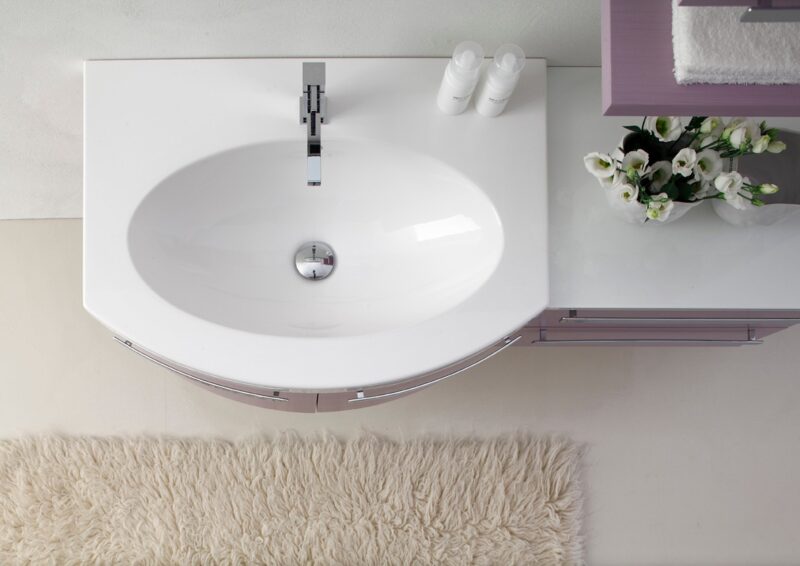LY11 - Mobile arredo bagno design curvo L.120 cm personalizzabile ARCOM