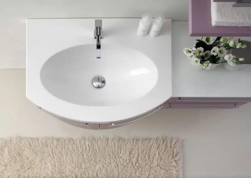 LY11 - Mobile arredo bagno design curvo L.120 cm personalizzabile ARCOM