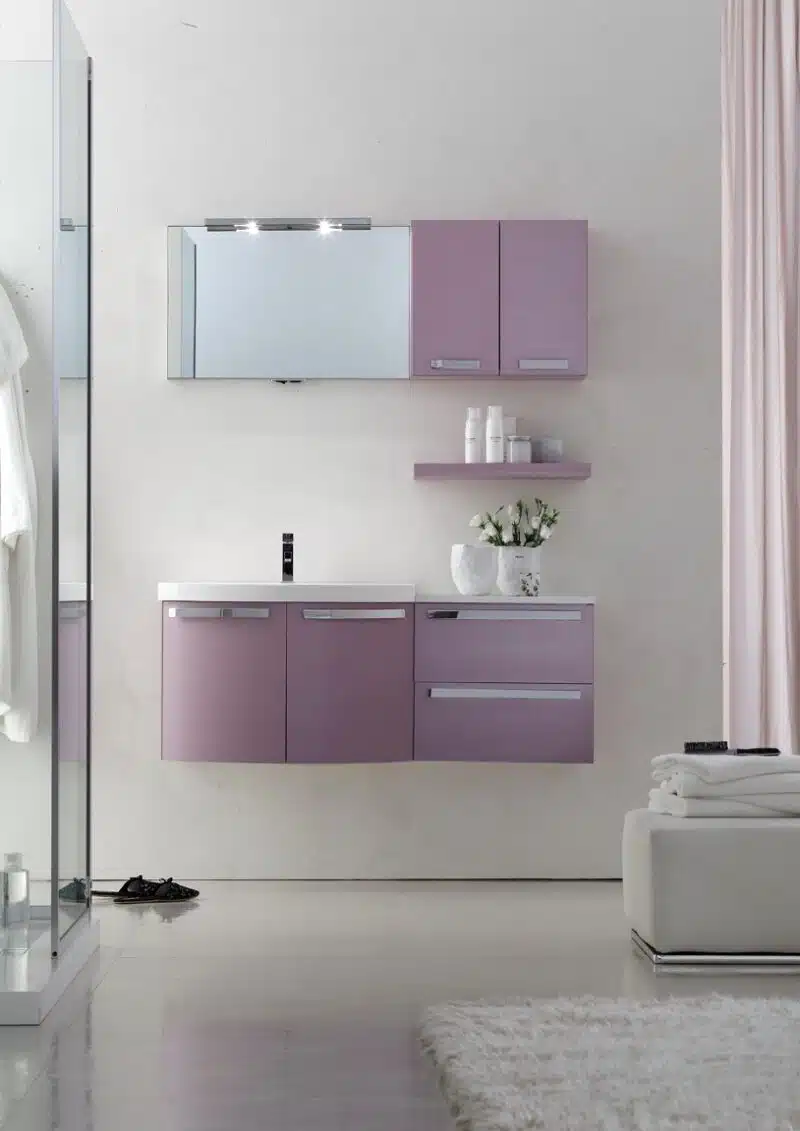 LY11 - Mobile arredo bagno design curvo L.120 cm personalizzabile ARCOM
