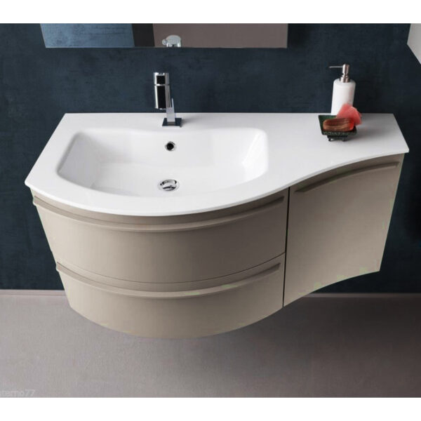B201 A609 Versus – Mobile arredo bagno design curvo L.106 cm personalizzabile COMPAB