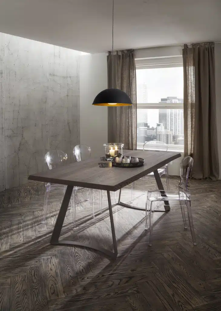 Bruno - Tavolo design fisso con struttura in metallo verniciato