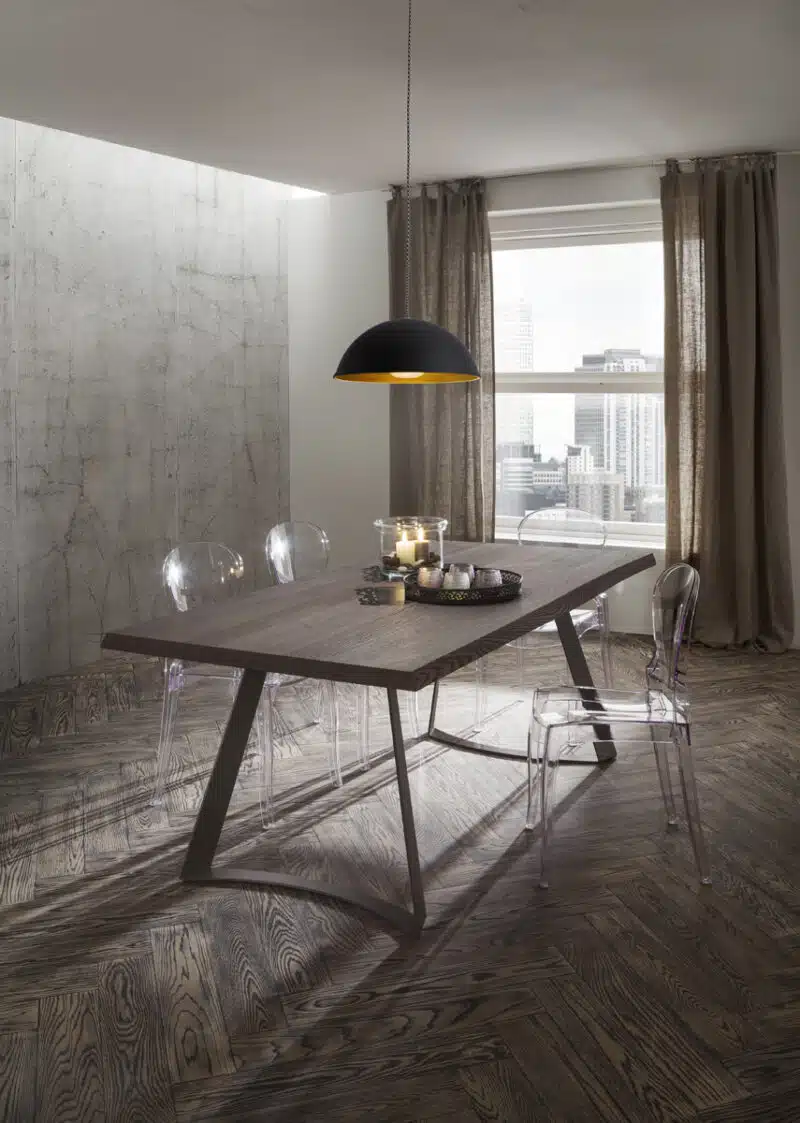 Bruno - Tavolo design fisso con struttura in metallo verniciato