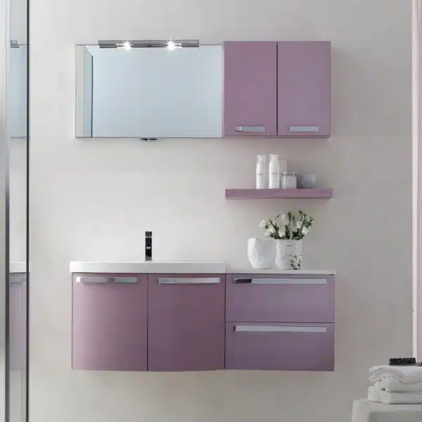 LY11 - Mobile arredo bagno design curvo L.120 cm personalizzabile ARCOM