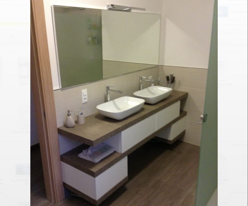 EL20 – Mobile arredo bagno design sospeso L.140 cm personalizzabile COMPAB