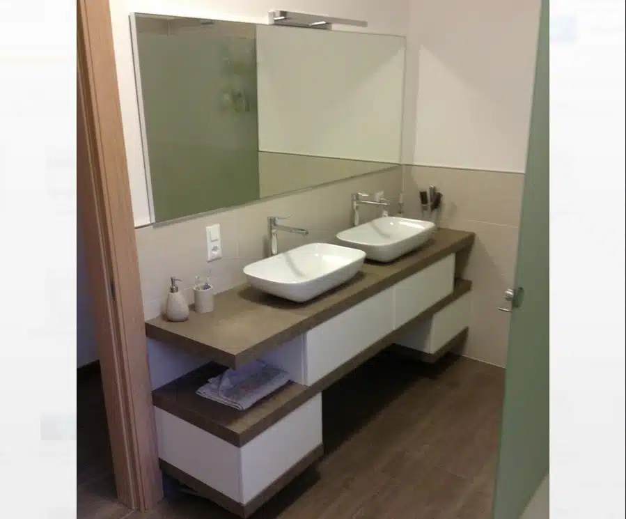 EL20 – Mobile arredo bagno design sospeso L.140 cm personalizzabile COMPAB