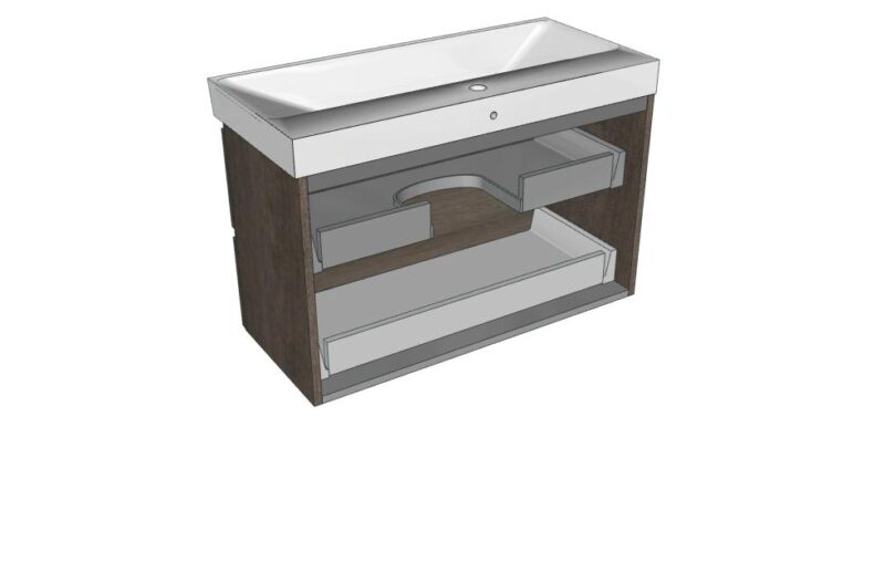 BGO - Mobile arredo bagno design L.86 cm Compab + SET UP Lavabo - immagine 2